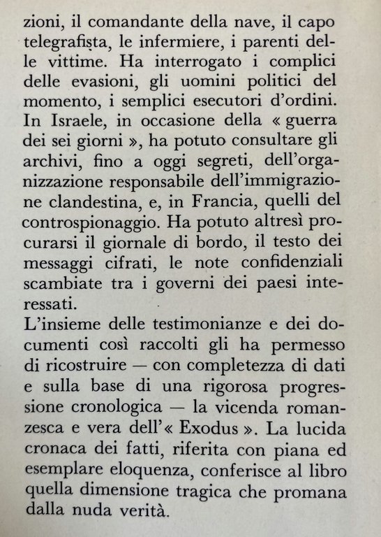 LA LEGGE DEL RITORNO: L'AUTENTICA E SEGRETA STORIA DELL'EXODUS