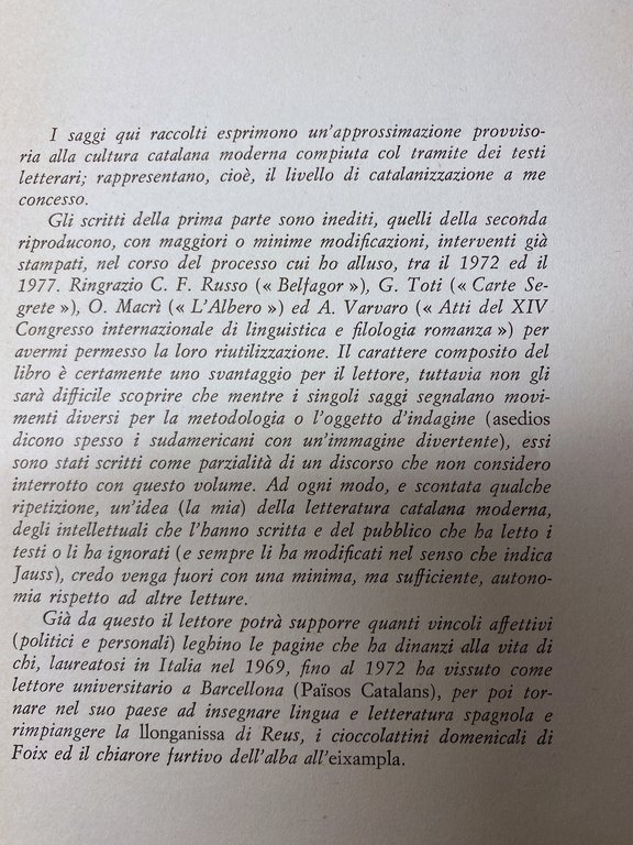LA LETTERATURA CATALANA. LA DIVERSITÀ CULTURALE NELLA SPAGNA MODERNA