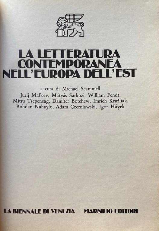 LA LETTERATURA CONTEMPORANEA NELL'EUROPA DELL'EST.