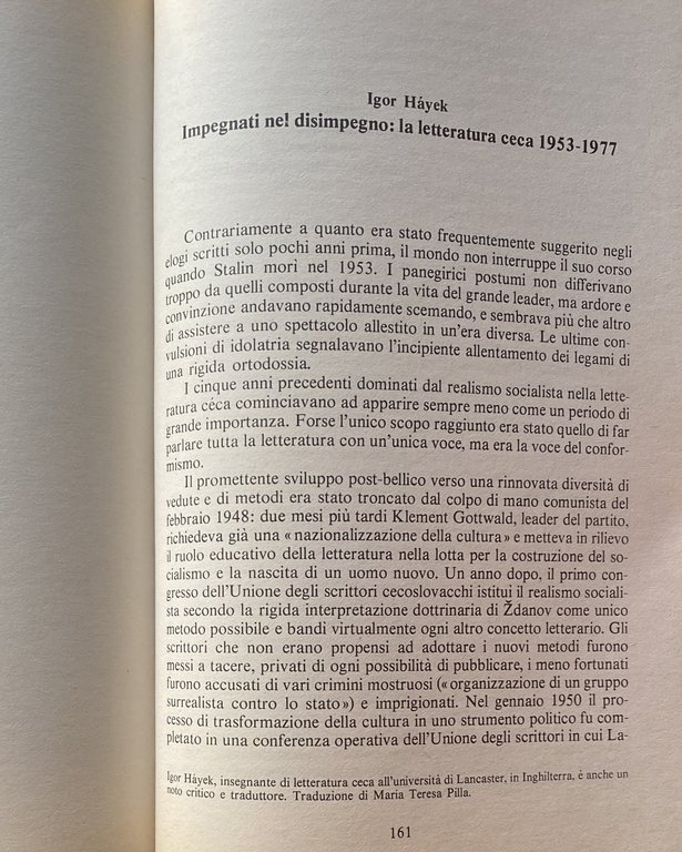 LA LETTERATURA CONTEMPORANEA NELL'EUROPA DELL'EST.