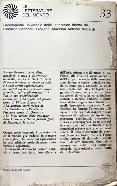 LA LETTERATURA TURCA. CON UN PROFILO DELLA LETTERATURA MONGOLA