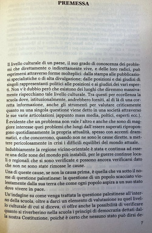 LA LEZIONE NEGATA. PALESTINA E PALESTINESI NEI LIBRI DI TESTO