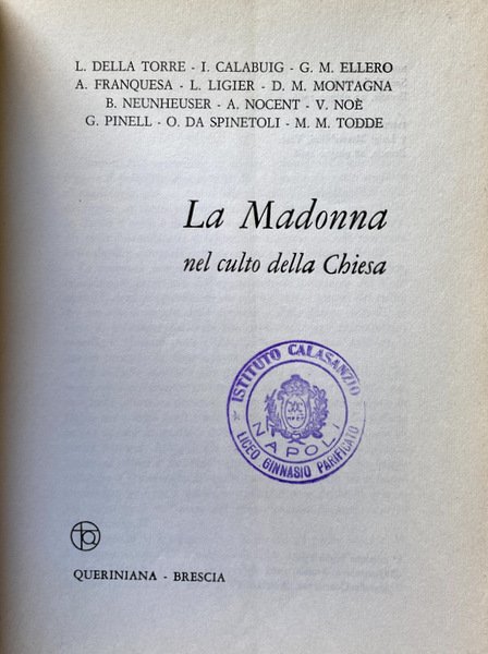 LA MADONNA NEL CULTO DELLA CHIESA