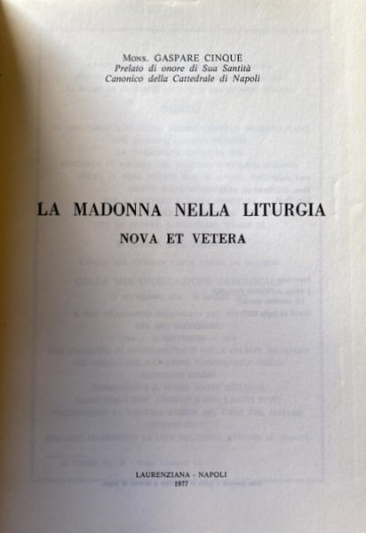 LA MADONNA NELLA LITURGIA NOVA ET VETERA