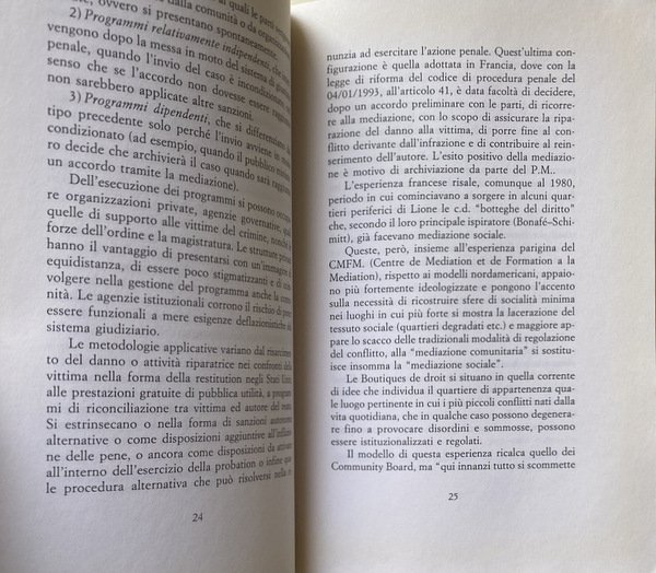 LA MEDIAZIONE PENALE MINORILE. PER UNA NUOVA PROSPETTIVA DI POLITICA …