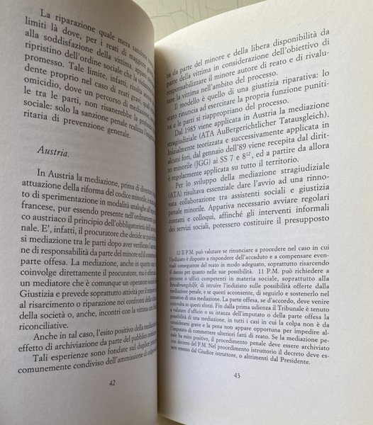 LA MEDIAZIONE PENALE MINORILE. PER UNA NUOVA PROSPETTIVA DI POLITICA …