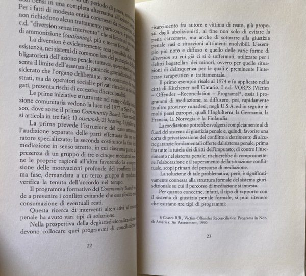 LA MEDIAZIONE PENALE MINORILE. PER UNA NUOVA PROSPETTIVA DI POLITICA …