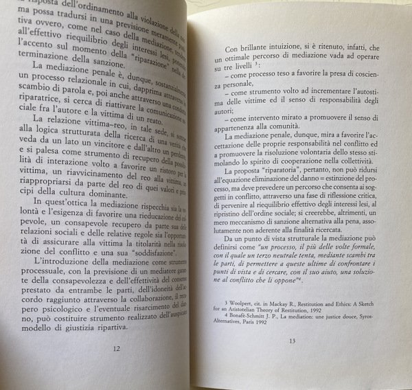 LA MEDIAZIONE PENALE MINORILE. PER UNA NUOVA PROSPETTIVA DI POLITICA …