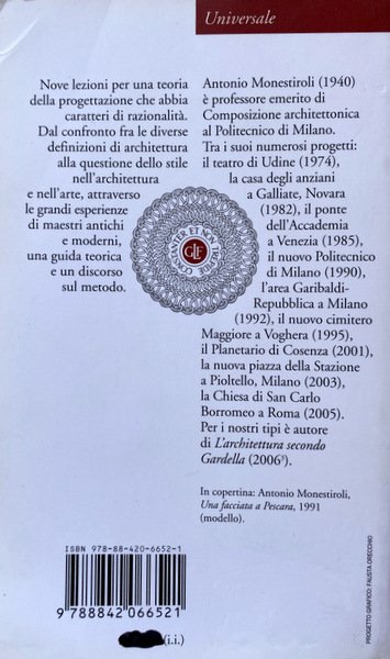 LA METOPA E IL TRIGLIFO. NOVE LEZIONI DI ARCHITETTURA