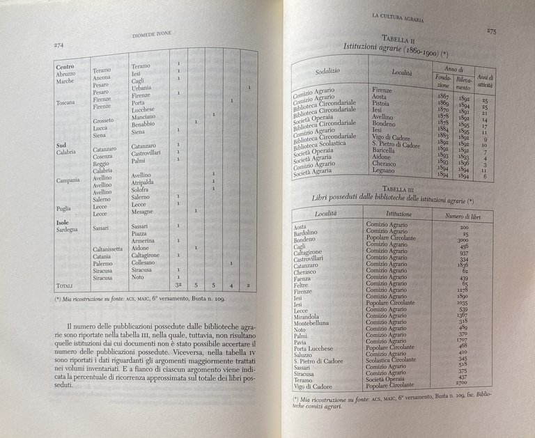 LA "MODERNIZZAZIONE" DELL'AGRICOLTURA NELL'ITALIA POSTUNITARIA 1861-1910. ASSOCIAZIONI STAMPA E CULTURA …