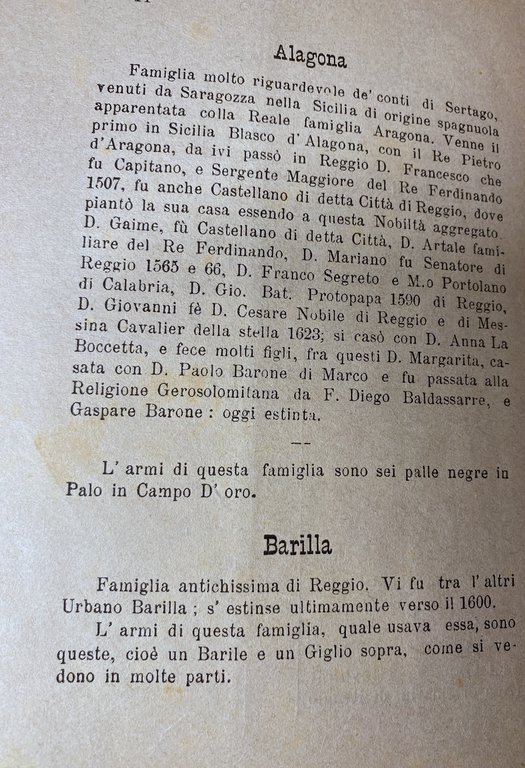 LA NOBILTÀ REGGINA ANTICA E MODERNA CON L'INDICE DEI SINDACI …