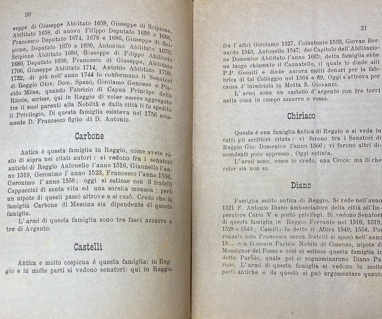 LA NOBILTÀ REGGINA ANTICA E MODERNA CON L'INDICE DEI SINDACI …