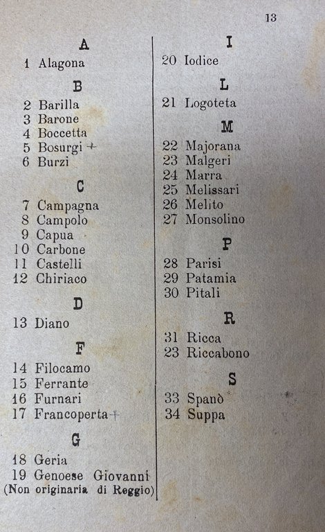 LA NOBILTÀ REGGINA ANTICA E MODERNA CON L'INDICE DEI SINDACI …