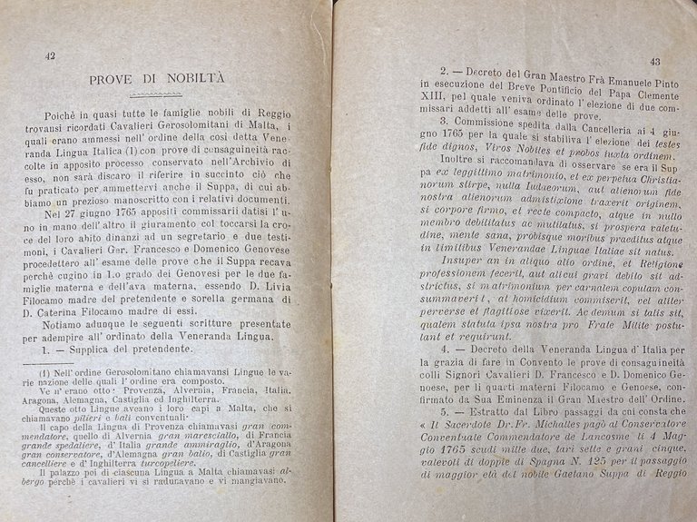 LA NOBILTÀ REGGINA ANTICA E MODERNA CON L'INDICE DEI SINDACI …
