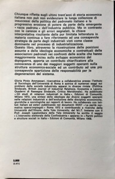 LA POLITICA DELLA CONFINDUSTRIA: STRATEGIA ECONOMICA E PRASSI CONTRATTUALE DEL …