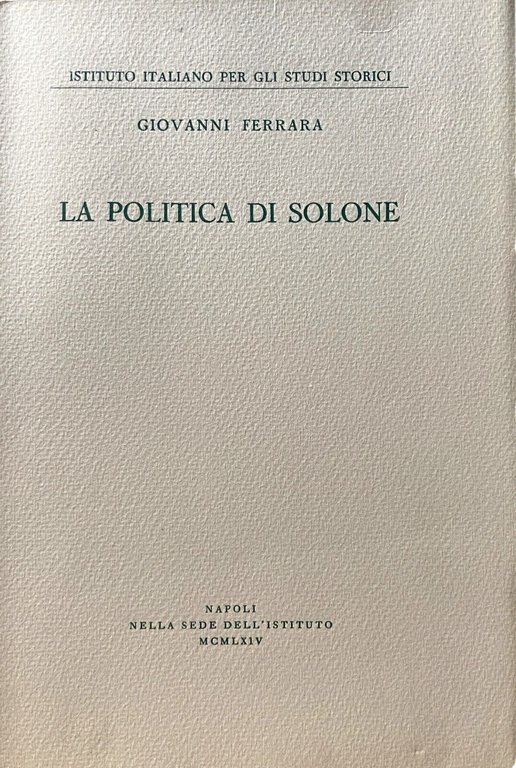 LA POLITICA DI SOLONE