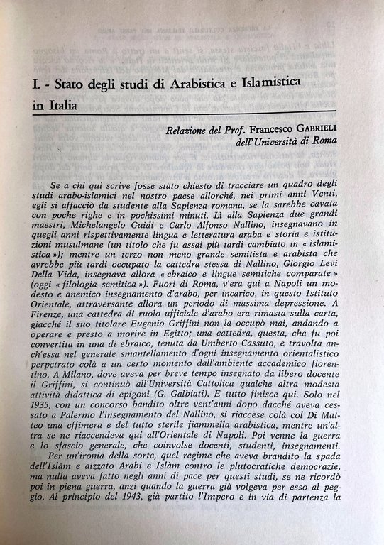 LA PRESENZA CULTURALE ITALIANA NEI PAESI ARABI: STORIA E PROSPETTIVE. …