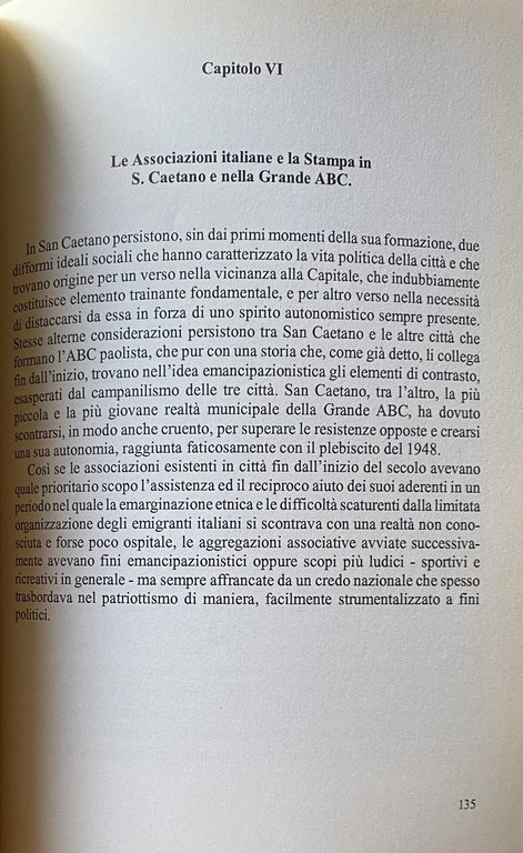 LA PRESENZA ITALIANA NELLA COSTRUZIONE DEL BRASILE. SAN CAETANO DO …