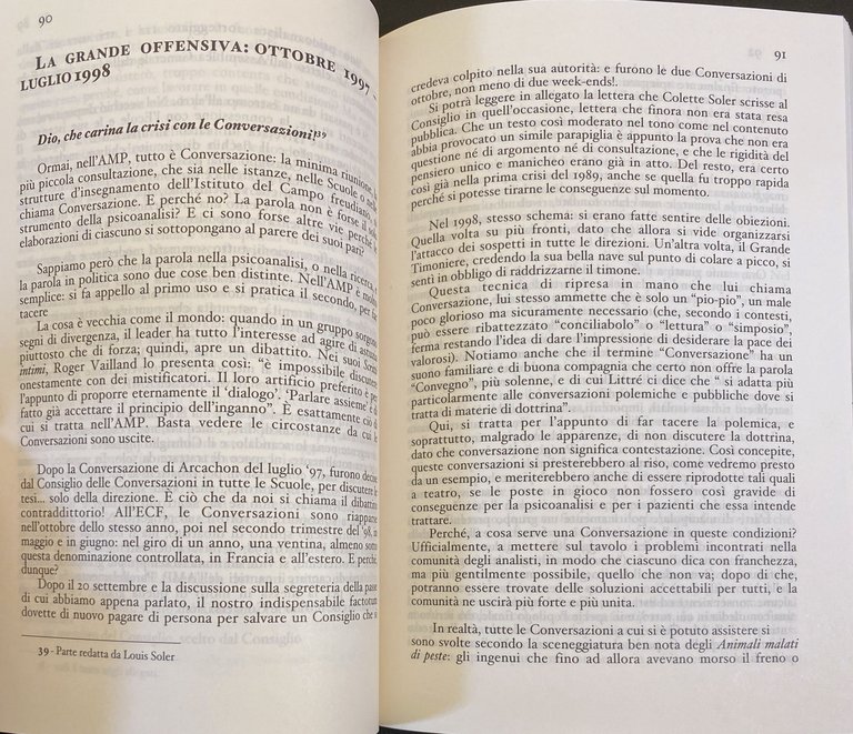 LA PSICOANALISI, NON IL PENSIERO UNICO STORIA DI UNA CRISI …