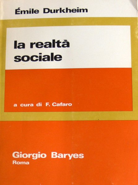 LA REALTÀ SOCIALE A CURA DI FRANCESCO CAFARO