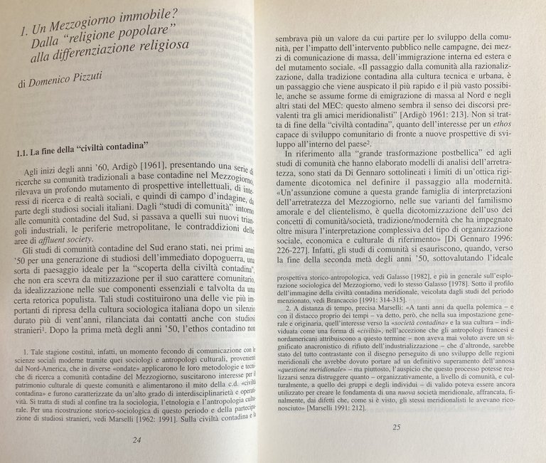 LA RELIGIOSITÀ NEL MEZZOGIORNO. PERSISTENZA E DIFFERENZIAZIONE DELLA RELIGIONE IN …