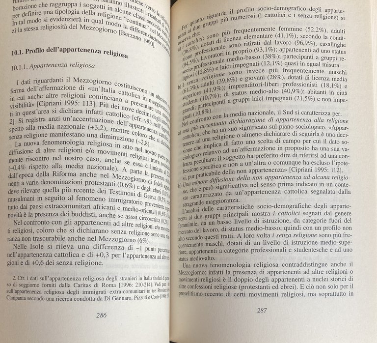 LA RELIGIOSITÀ NEL MEZZOGIORNO. PERSISTENZA E DIFFERENZIAZIONE DELLA RELIGIONE IN …