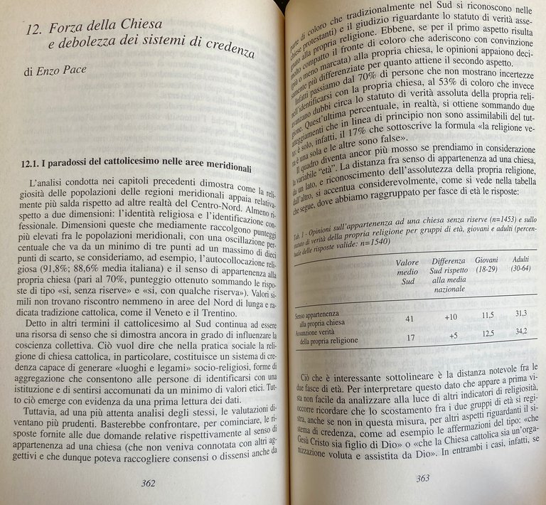 LA RELIGIOSITÀ NEL MEZZOGIORNO. PERSISTENZA E DIFFERENZIAZIONE DELLA RELIGIONE IN …