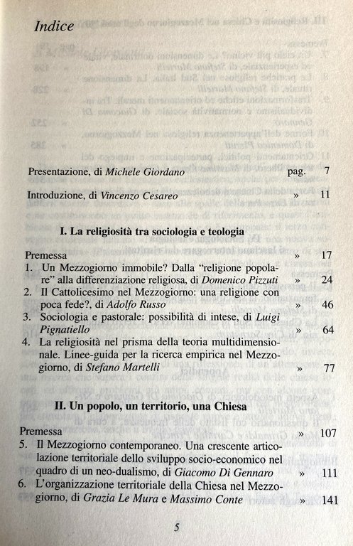 LA RELIGIOSITÀ NEL MEZZOGIORNO. PERSISTENZA E DIFFERENZIAZIONE DELLA RELIGIONE IN …
