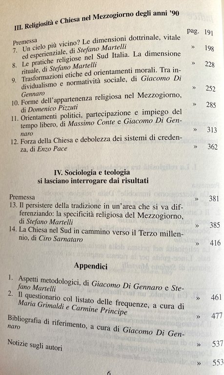 LA RELIGIOSITÀ NEL MEZZOGIORNO. PERSISTENZA E DIFFERENZIAZIONE DELLA RELIGIONE IN …