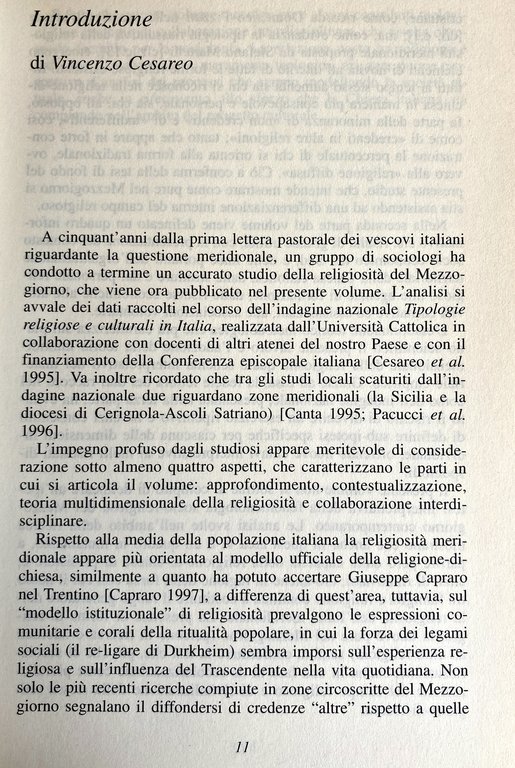 LA RELIGIOSITÀ NEL MEZZOGIORNO. PERSISTENZA E DIFFERENZIAZIONE DELLA RELIGIONE IN …