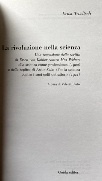 LA RIVOLUZIONE NELLA SCIENZA. UNA RECENSIONE DELLO SCRITTO DI ERICH …