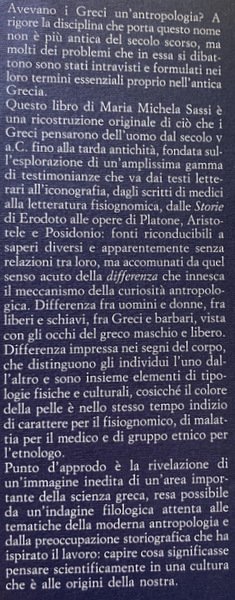 LA SCIENZA DELL'UOMO NELLA GRECIA ANTICA