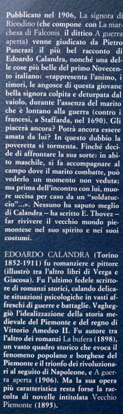LA SIGNORA DI RIONDINO. A CURA DI RICCARDO REIM