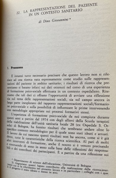 LA SOCIOLOGIA SANITARIA. DALLA SOCIOLOGIA DELLA MEDICINA ALLA SOCIOLOGIA DELLA …