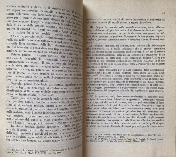 LA SOCIOLOGIA SANITARIA. DALLA SOCIOLOGIA DELLA MEDICINA ALLA SOCIOLOGIA DELLA …