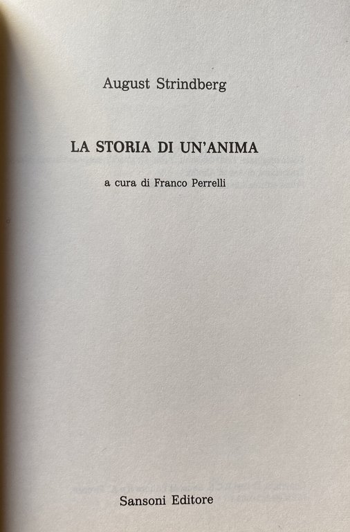 LA STORIA DI UN'ANIMA