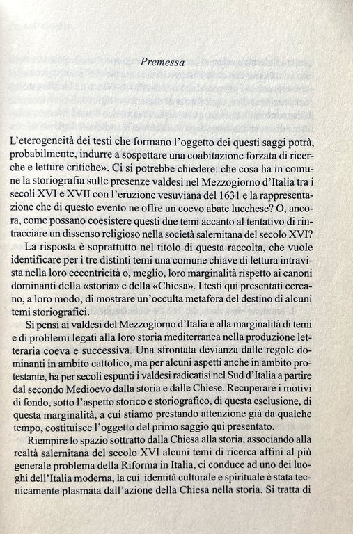 LA STORIA E LA CHIESA (SECOLI XVI-XVII). RICERCHE E LETTURE …