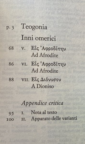 LA TEOGONIA DI ESIODO E TRE INNI OMERICI NELLA TRADUZIONE …