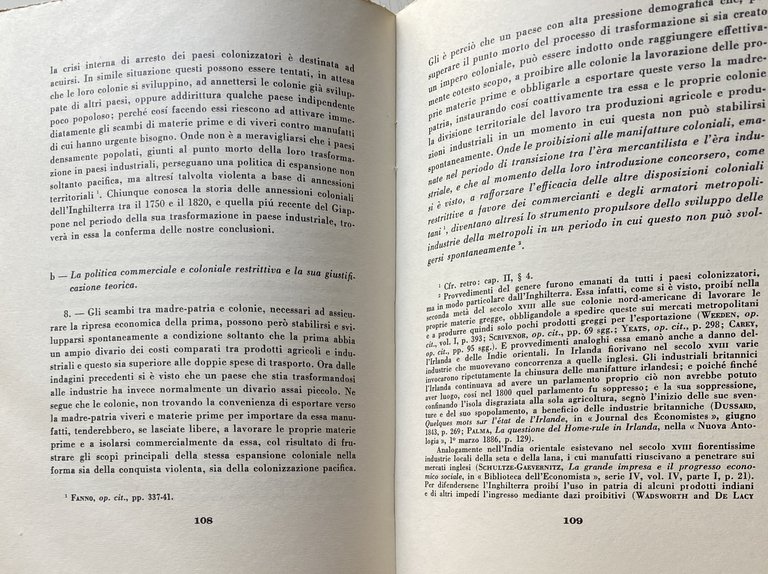 LA TEORIA ECONOMICA DELLA COLONIZZAZIONE