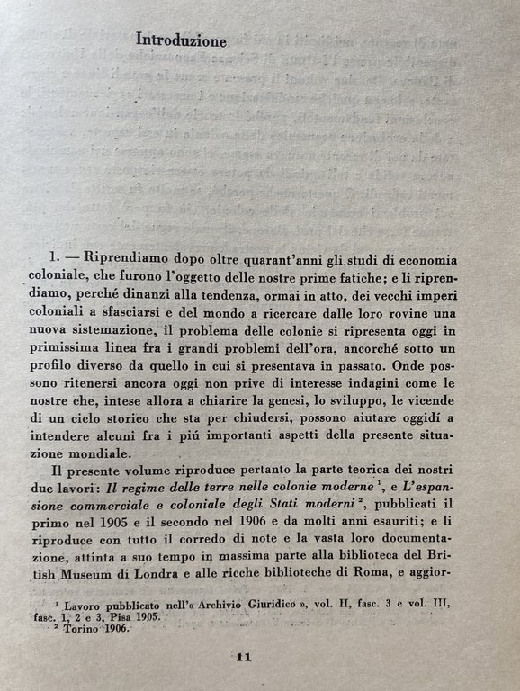 LA TEORIA ECONOMICA DELLA COLONIZZAZIONE