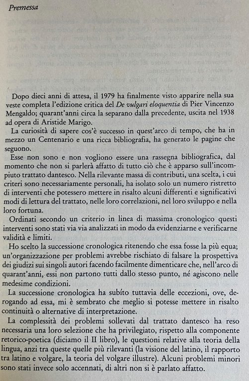 LA TEORIA LINGUISTICA DI DANTE. DE VULGARI ELOQUENTIA: DISCUSSIONI, SCELTE, …