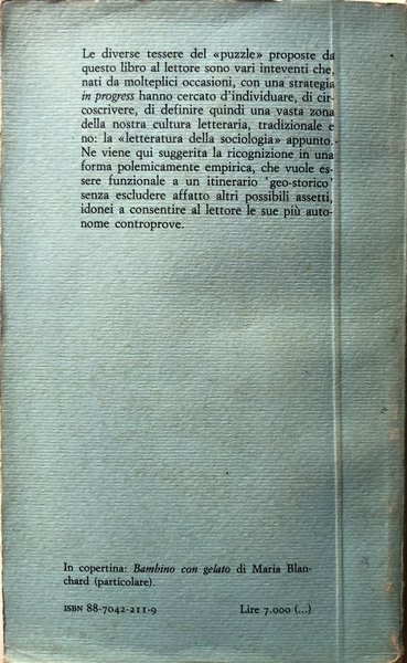 LA TESSERA E IL «PUZZLE». LA LETTERATURA DELLA SOCIOLOGIA