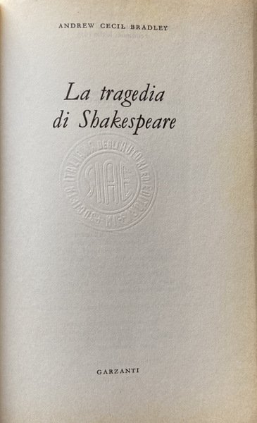 LA TRAGEDIA DI SHAKESPEARE