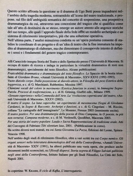 LA TRAGEDIA SOSPESA. DEFINIZIONE DELLA TRAGEDIA MODERNA NEL TEATRO DI …