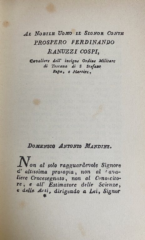 LA VECCHIEZZA. TRATTATO DEL DOTTORE DOMENICO ANTONIO MANDINI