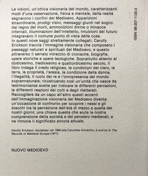 LA VISIONE DEL MEDIOEVO. SAGGI SU STORIA E PERCEZIONE