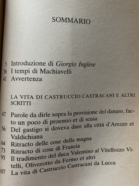 LA VITA DI CASTRUCCIO CASTRACANI E ALTRI SCRITTI. A CURA …