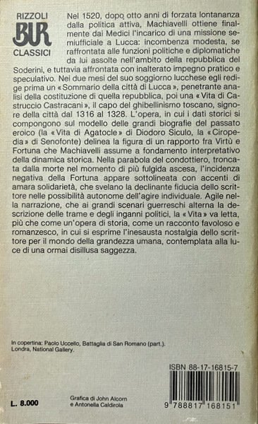 LA VITA DI CASTRUCCIO CASTRACANI E ALTRI SCRITTI. A CURA …