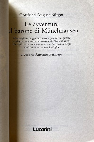 LE AVVENTURE DEL BARONE DI MÜNCHHAUSEN. MERAVIGLIOSI VIAGGI PER MARE …