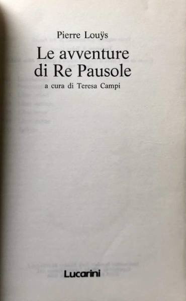 LE AVVENTURE DI RE PAUSOLE